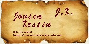 Jovica Krstin vizit kartica
